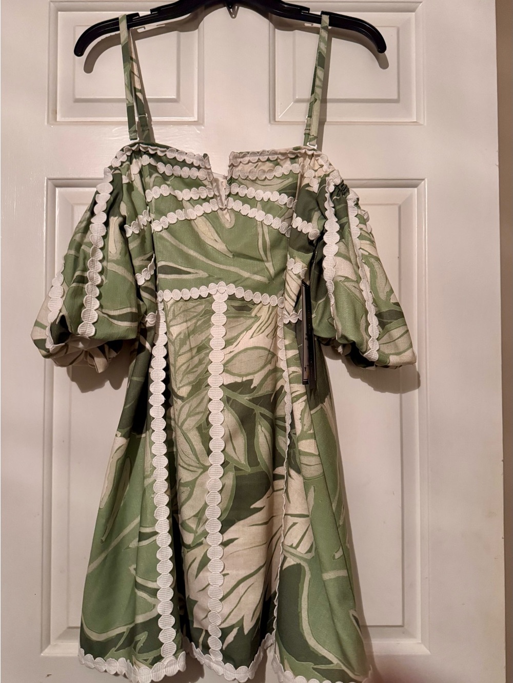 RACHEL Rachel Roy White Lined Dress with Green Trim